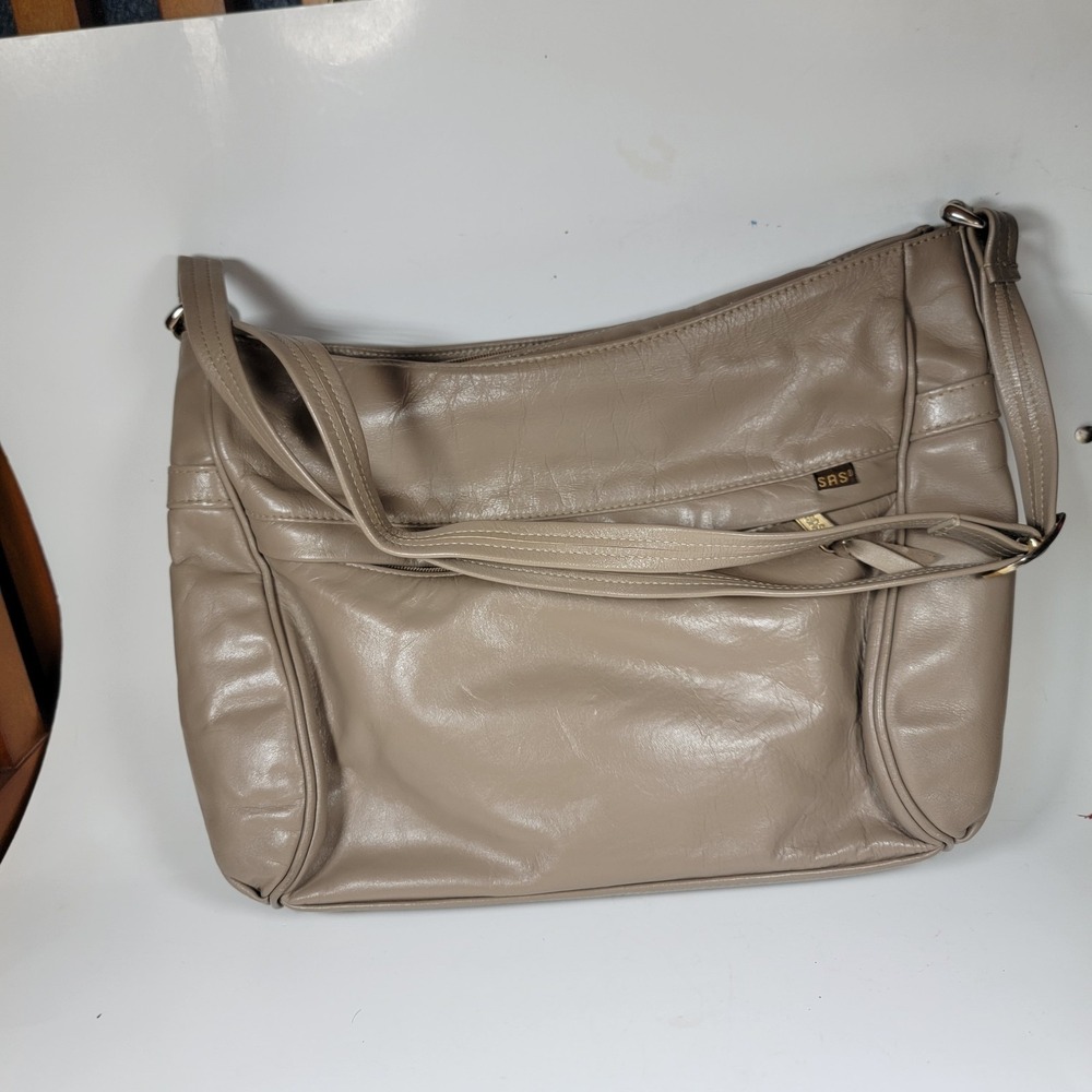 Nice Genuine SAS Leather Handbag Purse Shoulder Bag Lined Key Made in USA‎ Tan